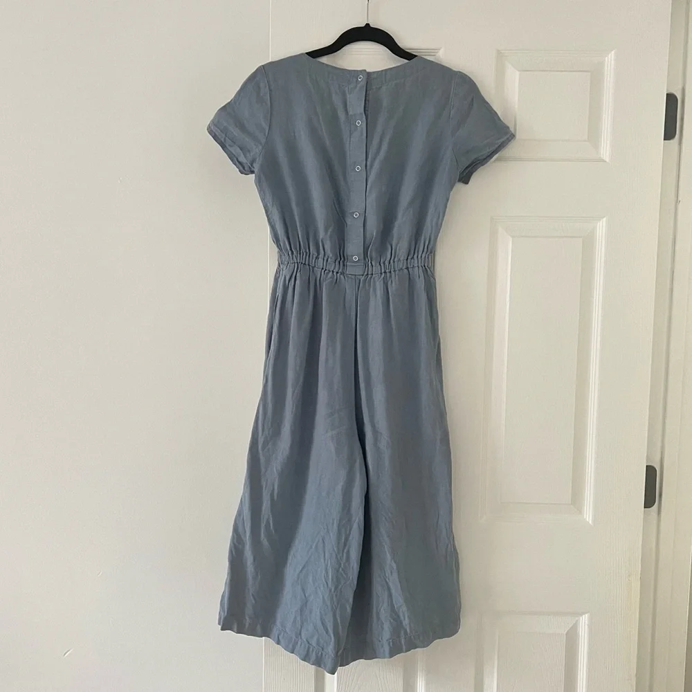 notPERFECTLINEN Light Blue Linen Jumpsuit - Picture 2 of 10